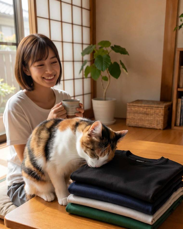 NEKONI DRY TEE 暮らしのカット